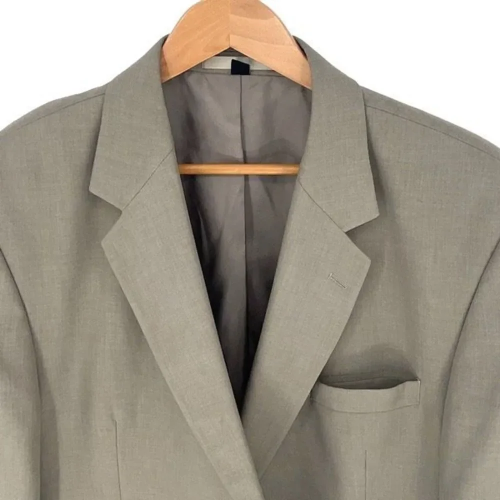 Doc & Amelia Men's Two Button Suit Jacket Notch‎ Polyester Brown Size 46